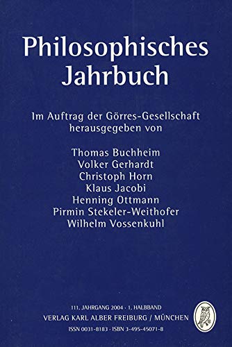 9783495450710: Philosophisches Jahrbuch 2004 - Band 111.1