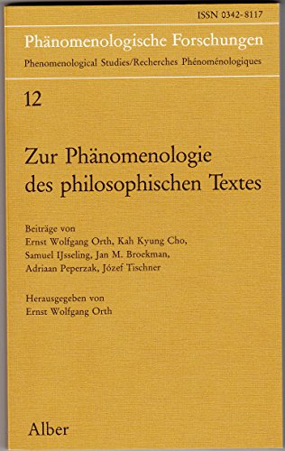 Beispielbild fr Phnomenologische Forschungen Band 12: Zur Phnomenologie des philosophischen Textes zum Verkauf von medimops