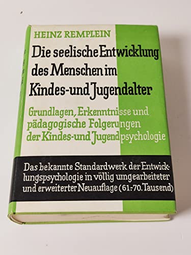 Imagen de archivo de Die seelische Entwicklung des Menschen im Kindes- und Jugendalter a la venta por medimops