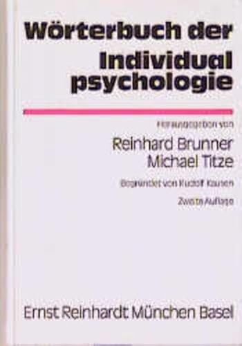 9783497013128: Wrterbuch der Individualpsychologie