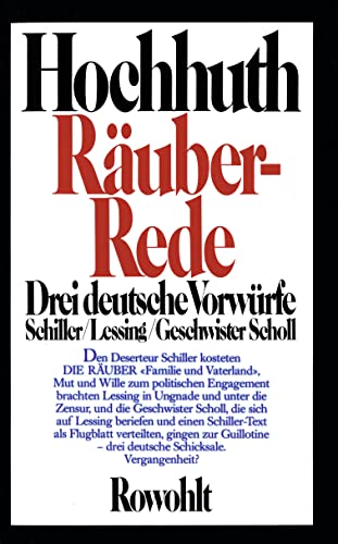 Beispielbild fr Ruber-Rede: Drei deutsche Vorwrfe. Schiller, Lessing, Geschwister Scholl zum Verkauf von Bernhard Kiewel Rare Books