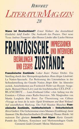 Rowohlt LiteraturMagazin 28: Französische Zustände. Impressionen und Interviews, Erzählungen und ...