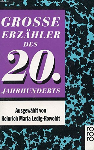 Imagen de archivo de Groe Erzhler des 20. Jahrhunderts a la venta por Gabis Bcherlager