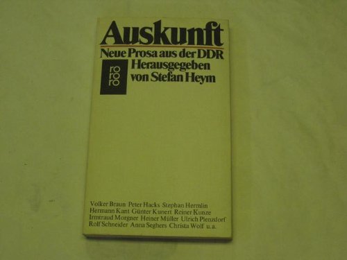 Beispielbild fr Auskunft: Neue Prosa aus d. DDR (German Edition) zum Verkauf von HPB Inc.