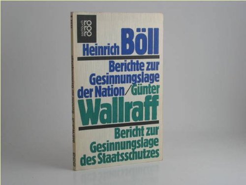 Beispielbild fr Berichte zur Gesinnungslage der Nation / Bericht zur Gesinnungslage des Staatsschutzes. Mit Dokumenten zum Verkauf von Bernhard Kiewel Rare Books