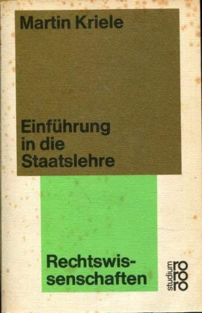 Beispielbild fr Einfhrung in die Staatslehre zum Verkauf von Antiquariat Walter Nowak