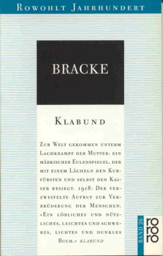 9783499400261: Bracke. Ein Eulenspiegel- Roman by Klabund