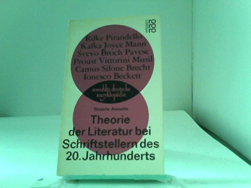9783499553721: Theorie der Literatur bei Schriftstellern des 20. Jahrhunderts.