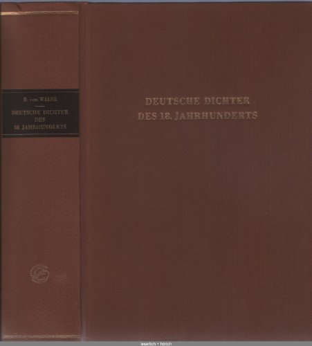9783503012343: Deutsche Dichter des 18. Jahrhunderts: Ihr Leben und Werk