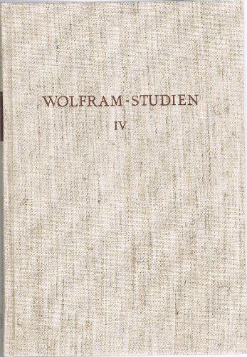 Stock image for Wolfram-Studien IV. Hrsg. von Werner Schrder. for sale by "Jos Fritz" Antiquariat Matthias Putze