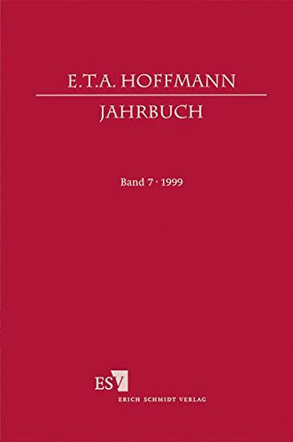 9783503049479: E. T. A. Hoffmann-Jahrbuch 1999