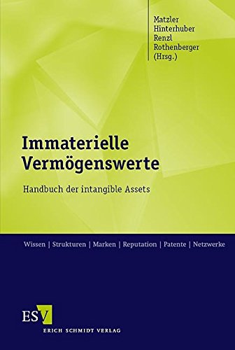 9783503090754: Immaterielle Vermgenswerte: Handbuch der intangible Assets