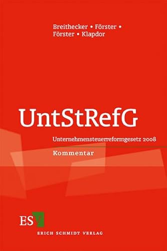 Stock image for Unternehmenssteuerreformgesetz 2008 (UntStRefG) for sale by medimops