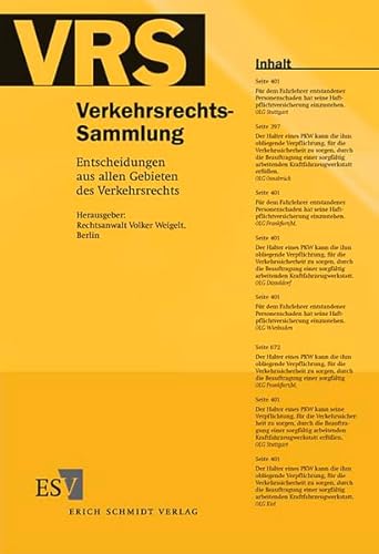 Stock image for Weigelt, V: Verkehrsrechts-Sammlung (VRS) Band 113 for sale by Blackwell's