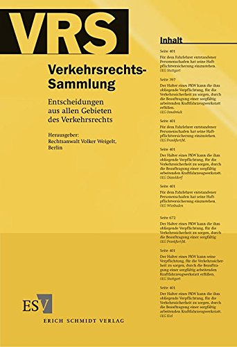 Stock image for Verkehrsrechts-Sammlung (VRS) / Verkehrsrechts-Sammlung (VRS) Band 114 Entscheidungen aus allen Gebieten des Verkehrsrechts for sale by Buchpark