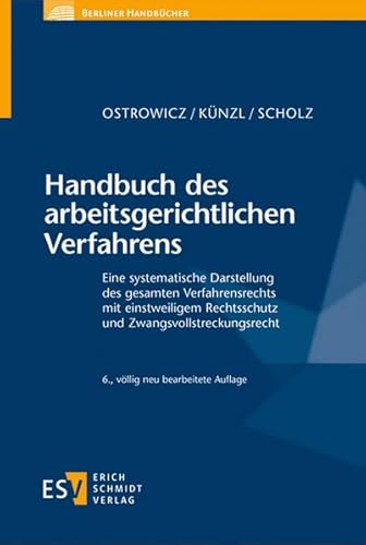 Beispielbild fr Handbuch des arbeitsgerichtlichen Verfahrens: Eine systematische Darstellung des gesamten Verfahrensrechts mit einstweiligem Rechtsschutz und Zwangsvollstreckungsrecht (Berliner Handbcher) zum Verkauf von medimops