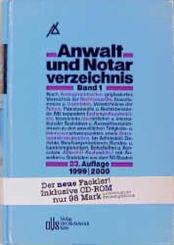 9783504191085: Anwalt- und Notarverzeichnis, 2 Bde. m. CD-ROM