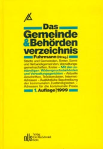 Das Gemeindeverzeichnis & BehÃ¶rdenverzeichnis (9783504193003) by Unknown Author