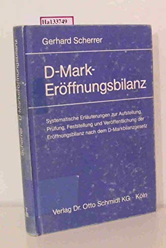 Stock image for D-Mark-Erffnungsbilanz for sale by medimops