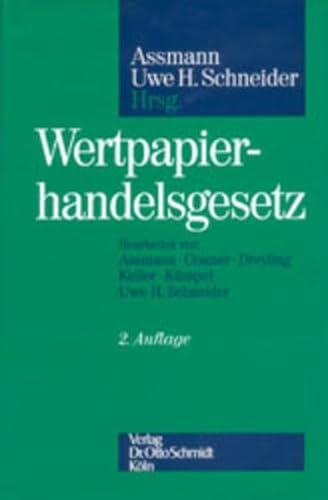 9783504400538: Wertpapierhandelsgesetz. Kommentar (Livre en allemand)