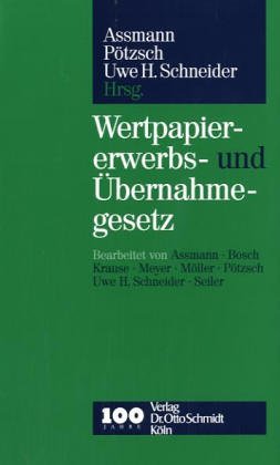 Beispielbild fr Wertpapiererwerbs- und bernahmegesetz Kommentar zum Verkauf von Buchpark