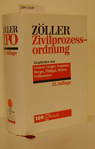 Zivilprozessordnung / ZPO mit Gerichtsverfassungsgesetz und den Einführungsgesetzen, mit Internationalem Zivilprozessrecht, EG-Verordnungen, Kostenanmerkungen. 25. AUFLAGE - ZÖLLER, Richard