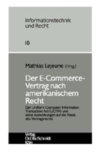 Beispielbild fr Der E-Commerce-Vertrag nach amerikanischem Recht zum Verkauf von medimops