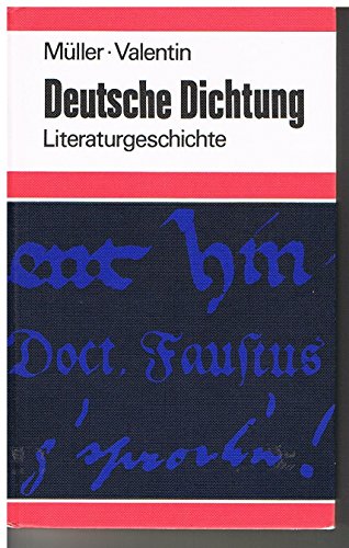 Beispielbild fr Deutsche Dichtung. Kleine Geschichte unserer Literatur zum Verkauf von Gabis Bcherlager