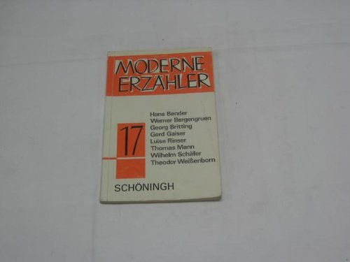 Stock image for Moderne Erzhler for sale by George Cross Books