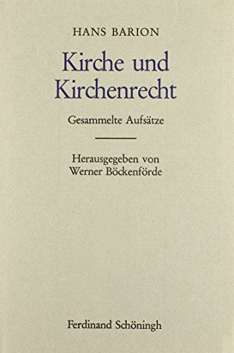 9783506705808: Barion Kirche Und Kirchenrecht (German Edition)