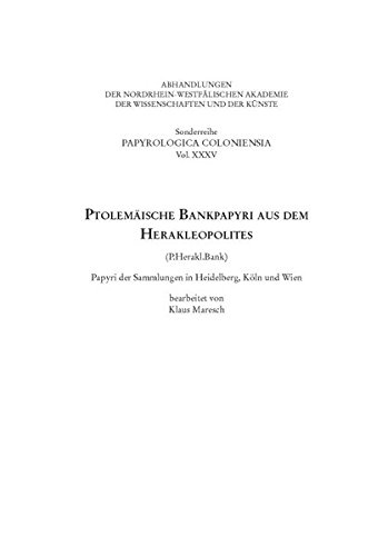 9783506775436: Ptolemäische Bankpapyri aus dem Herakleopolites (P.Herakl.Bank): Papyri der Sammlungen in Heidelberg, Köln und Wien: 35