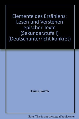 Beispielbild fr Elemente des Erzhlens zum Verkauf von Antiquariat Walter Nowak