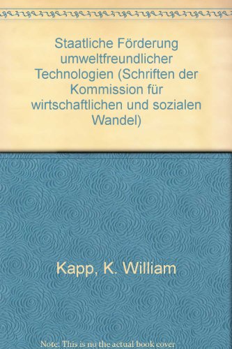 Beispielbild fr Staatliche Frderung "umweltfreundlicher" Technologien. zum Verkauf von modernes antiquariat f. wiss. literatur