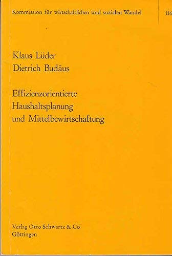 Imagen de archivo de Effizienzorientierte Haushaltsplanung und Mittelbewirtschaftung. Studie zum Problem der Erzeugung von Anreizen fr die wirtschaftliche Verwendung ffentlicher Mittel durch die Titelverwalter a la venta por Bernhard Kiewel Rare Books