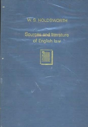 9783511090388: Sources and Literature of English Law