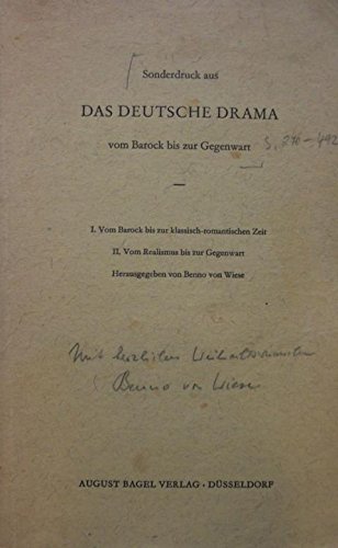 Beispielbild fr Das deutsche Drama. Vom Barock bis zur Gegenwart. Interpretationen. zum Verkauf von Bojara & Bojara-Kellinghaus OHG