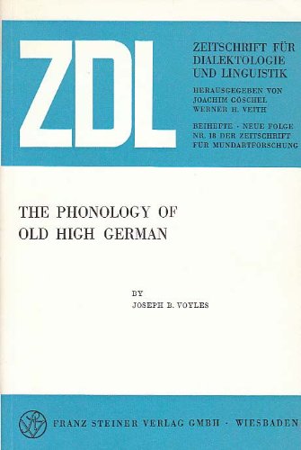 Imagen de archivo de The phonology of Old High German a la venta por Ganymed - Wissenschaftliches Antiquariat