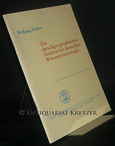 Beispielbild fr Zur sprachgeographischen Struktur der deutschen Winzerterminologie (bf2s) zum Verkauf von Versandantiquariat Behnke