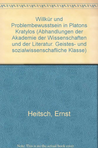Imagen de archivo de Willkr und Problembewutsein in Platons Kratylos a la venta por Hackenberg Booksellers ABAA