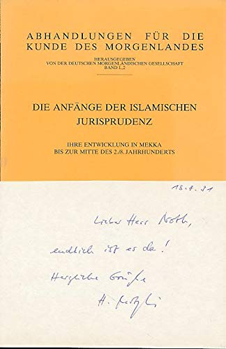 9783515054331: Die Anfnge der islamischen Jurisprudenz