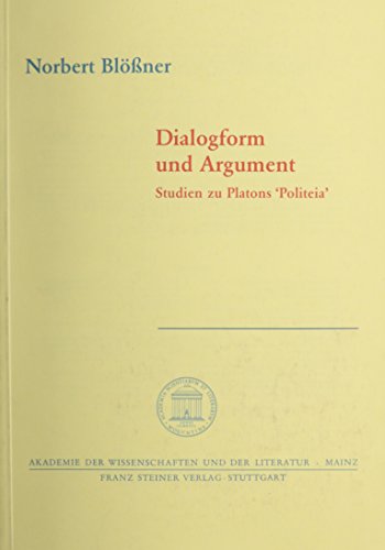 Dialogform und Argument. Studien zu Platons 