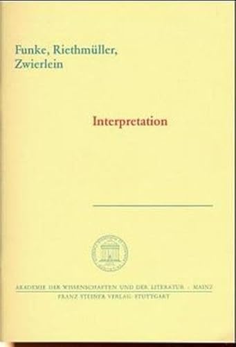 Imagen de archivo de Interpretationen. a la venta por Musikantiquariat Bernd Katzbichler