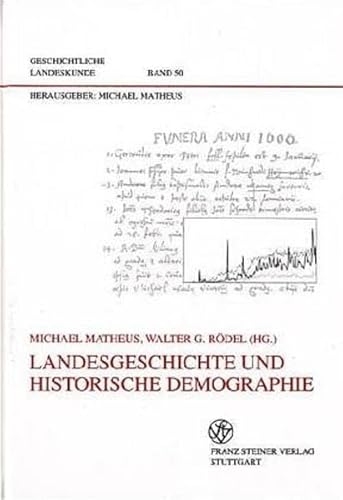 Beispielbild fr Landesgeschichte und historische Demographie zum Verkauf von Buchpark