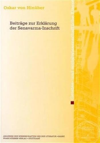 9783515082037: Beitrage Zur Erklarung Der Senavarma-inschrift