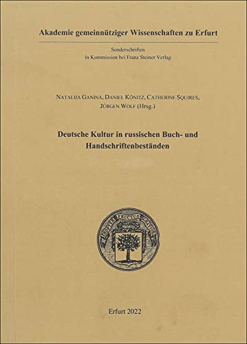 Stock image for Deutsche Kultur in russischen Buch- und Handschriftenbestnden for sale by GreatBookPrices