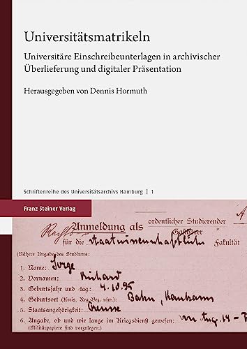 Imagen de archivo de Universittsmatrikeln a la venta por GreatBookPrices