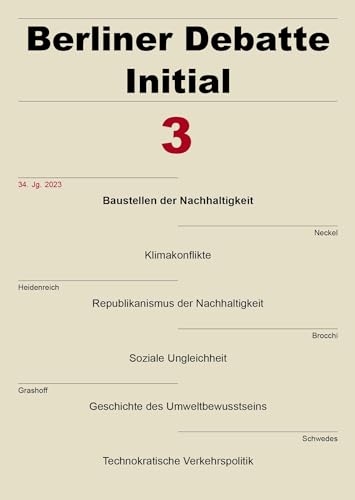 Beispielbild fr Berliner Debatte Initial 34 (2023) 3 zum Verkauf von Blackwell's