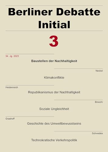 Imagen de archivo de Berliner Debatte Initial 34 (2023) 3 a la venta por GreatBookPrices