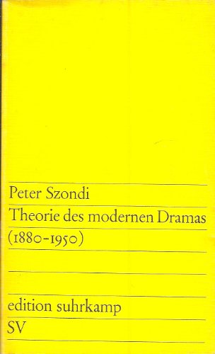 9783518000274: Theorie des modernen Dramas (1880-1950): edition suhrkamp SV