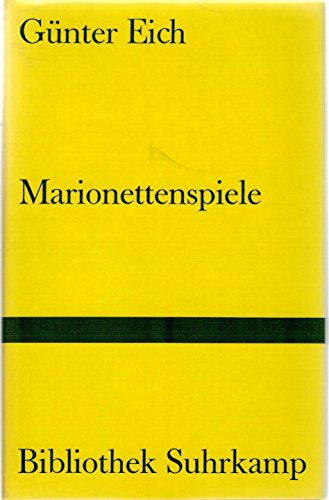 Marionettenspiele. Bibliothek Suhrkamp ; Bd. 496